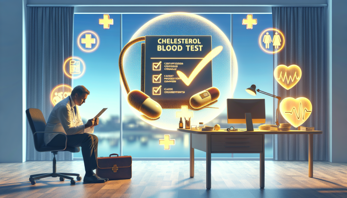 A person in Royal Tunbridge Wells calmly reviews a checklist for a cholesterol blood test in a cosy room.