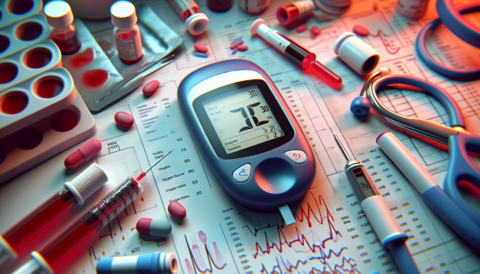 Diabetes Blood Test in Bridlington: Close-up of a diabetes blood test in a Bridlington clinic, showing glucose meter and medical tools.