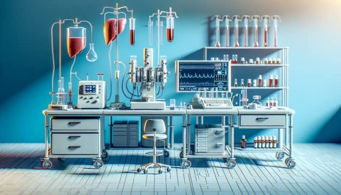 Advanced Liver Blood Test in Seaham: Advanced biochemical testing equipment in Seaham analysing liver function for early disease detection.