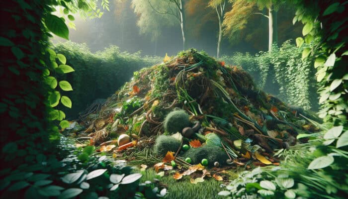 Green Waste Guidelines for House Clearance: A vibrant garden filled with organic waste, symbolising effective waste management practices.