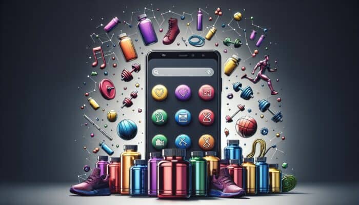 A smartphone displaying Snapchat with vibrant supplement bottles and fitness icons, illustrating effective advertising strategies.