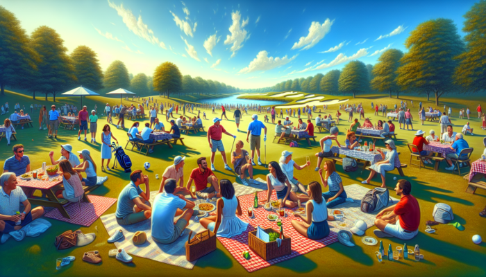 Diverse members at Kloof Country Club enjoy a family picnic under sunny skies, chatting, playing games, and joining a quiz to foster community spirit.