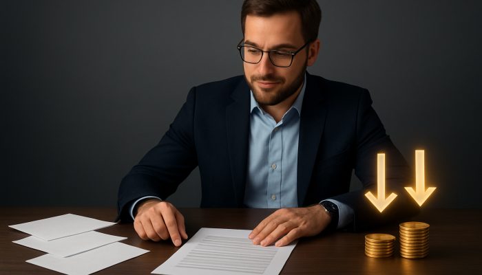 Combine Payday Loans Into One Affordable Package: Save Money Now | DCL Borrower comparing high-interest loans to low-APR consolidation with savings coins and arrows on desk