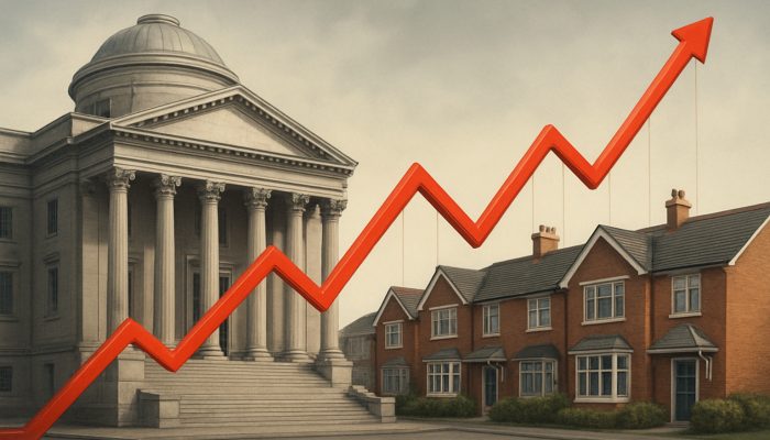 Understanding Variable Vs Fixed Rates: Key Mortgage Insights | DCL Bank of England base rate lines pulsing to British homes, showing mortgage cost impact